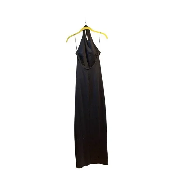 NWT Susana Monaco Halter Low Back Maxi Dress Midnight Navy Size medium